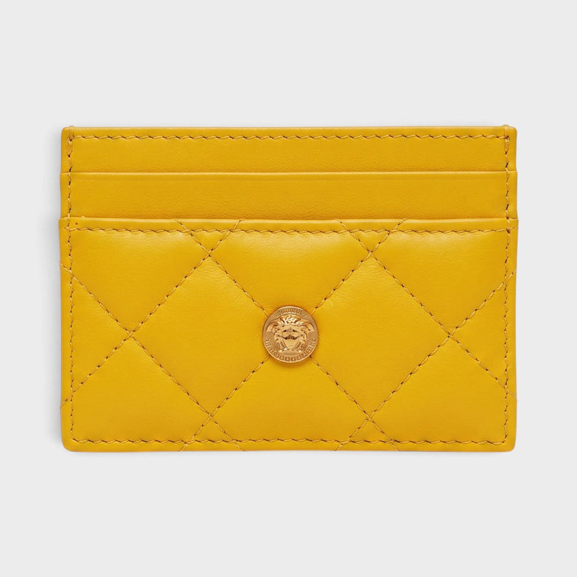 Medusa Card Case Quilted Mustard Yellow
