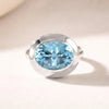 Anello con topazio azzurro taglio ovale - Avery