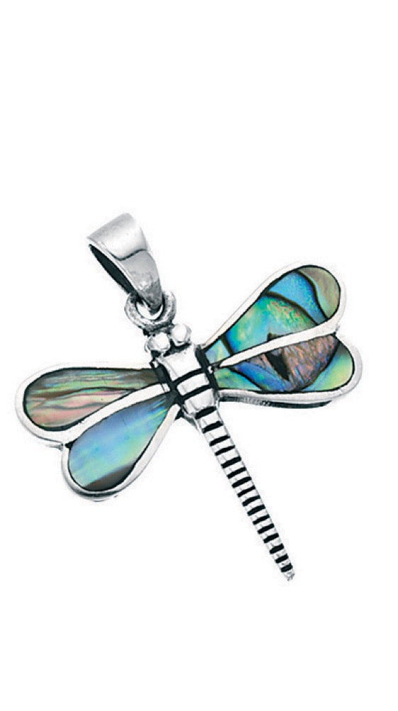 Beginnings Dragonfly Paua Shell Pendant