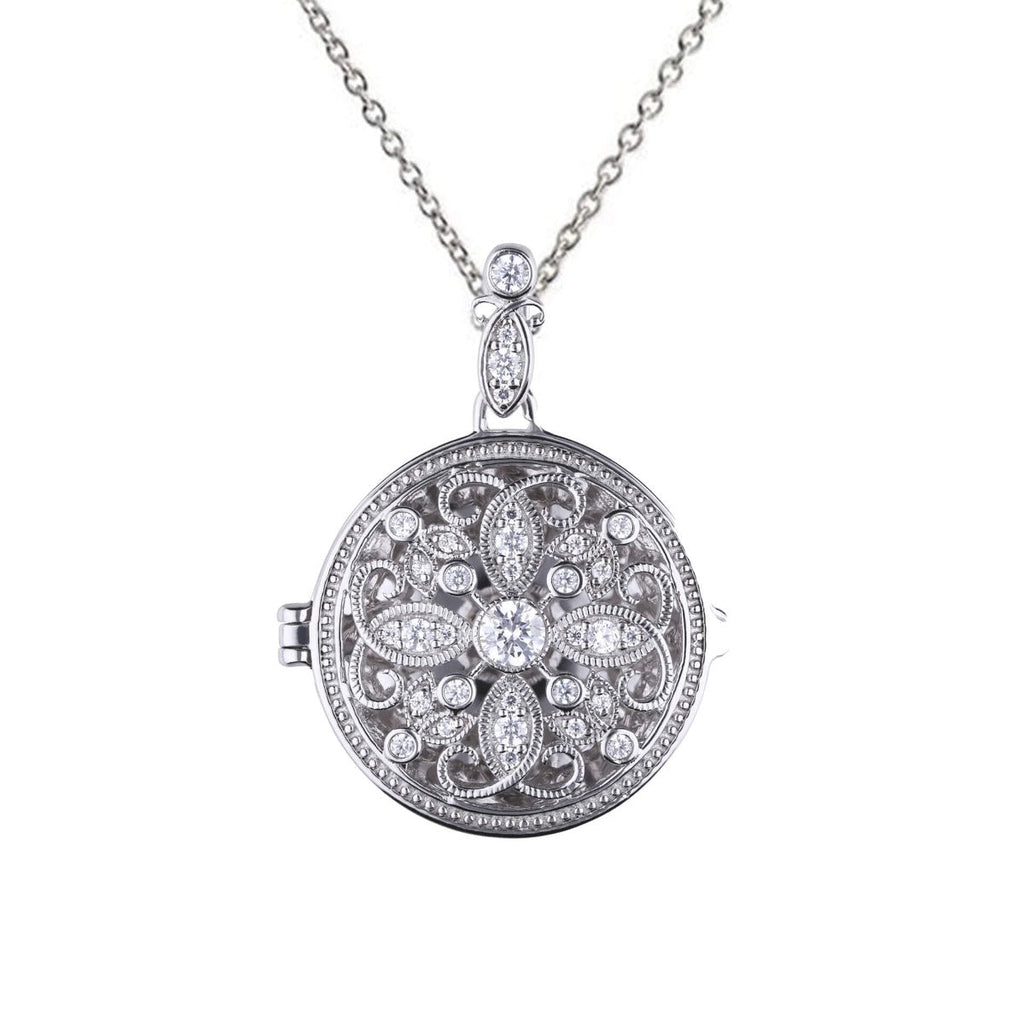 Diamonfire Round Medallion Filigree Locket