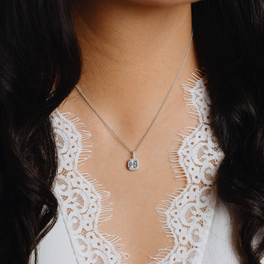 Diamonfire Square Pave Set Pendant