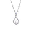Diamonfire Halskette „Open Halo Teardrop“ mit Muschelkernperle