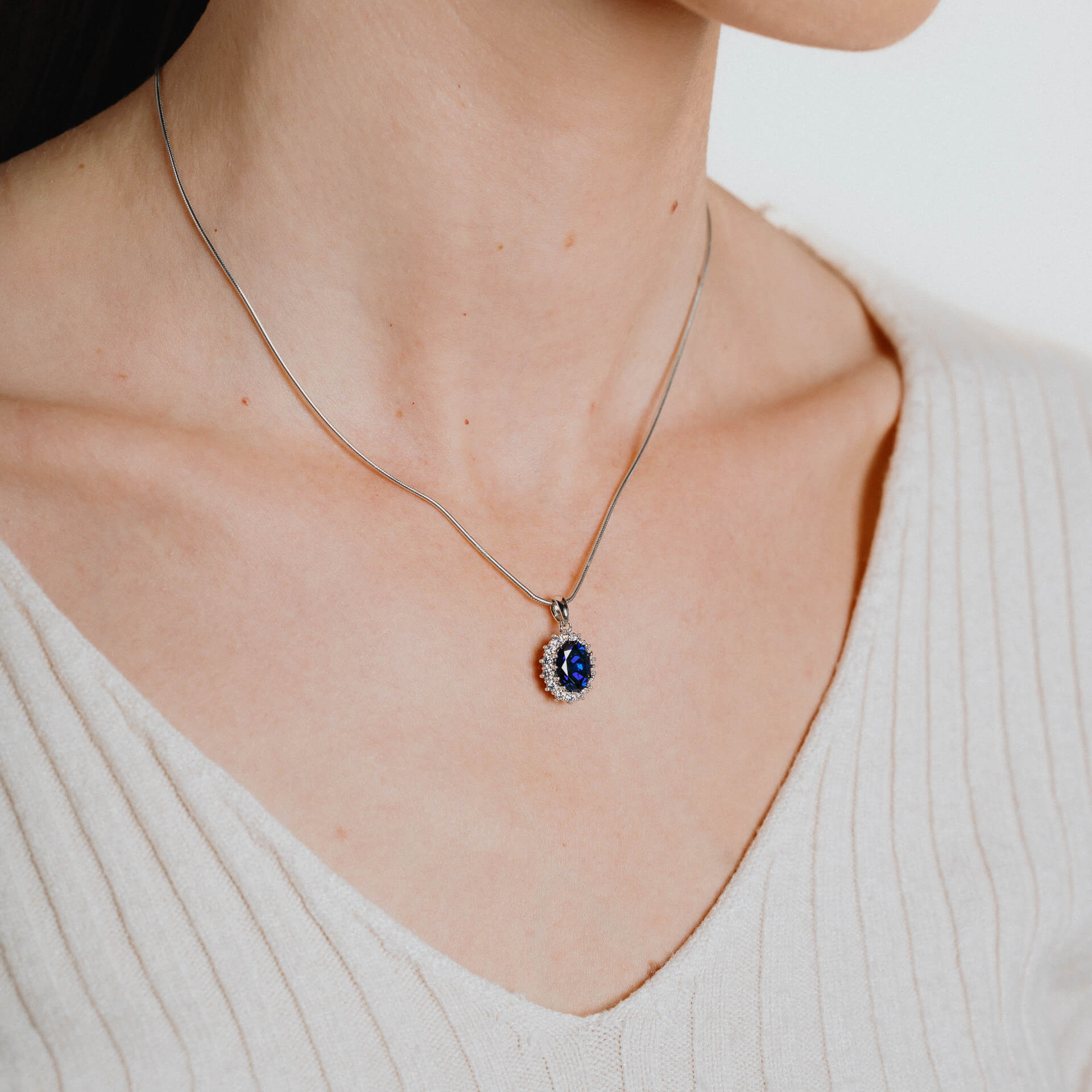 Diamonfire Oval Pendant with Surround
