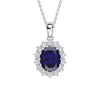 Diamonfire Anhänger mit ovalem Stein und Umrandung