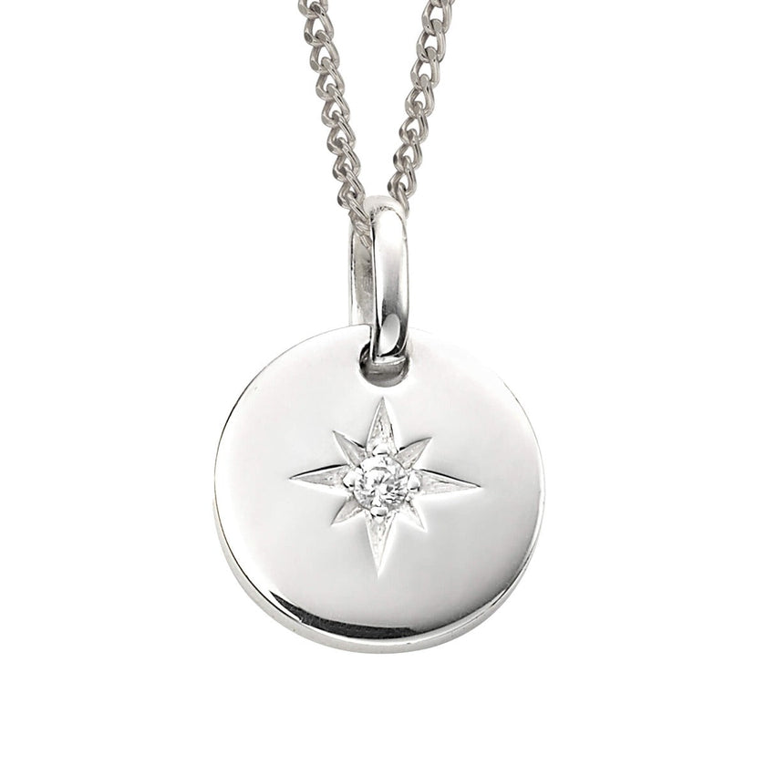Beginnings Star Disc Pendant with Cubic Zirconia