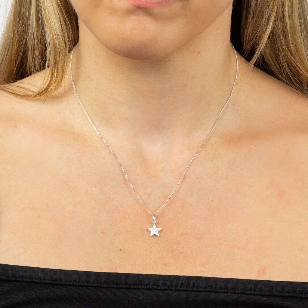 Beginnings Pave Set Star Pendant with Cubic Zirconia