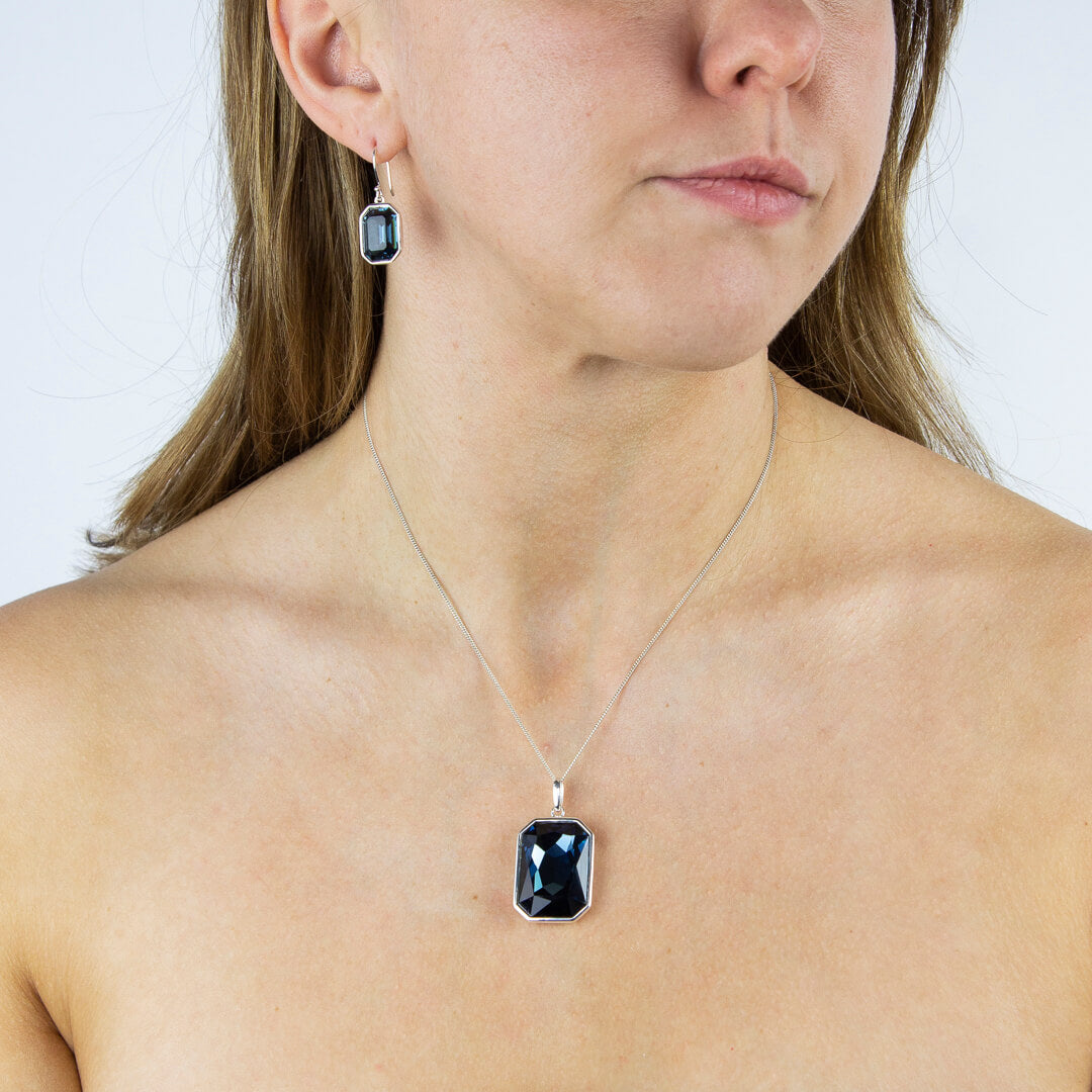 Beginnings Elongated Octagon Crystal Pendant