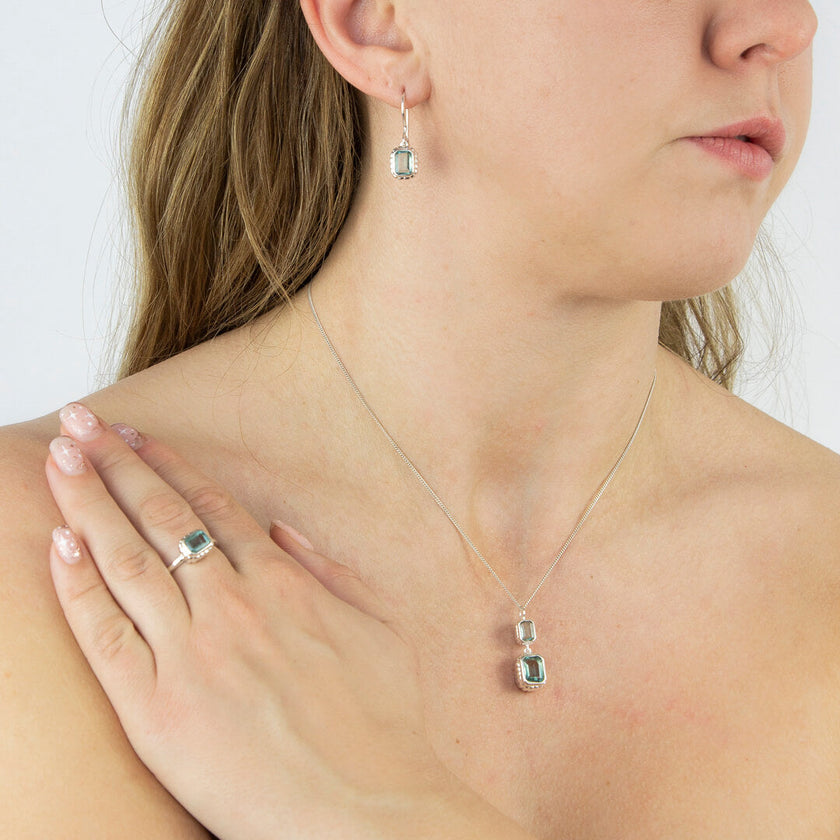 Beginnings Curve Surround Double Drop Pendant