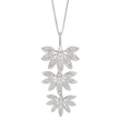 Beginnings Triple Horsetail Plant Fossil Drop Pendant with Pave Cubic Zirconia