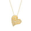 Beginnings Night Sky Inspired Heart Pendant with Yellow Gold Plating