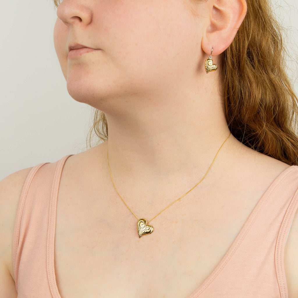 Beginnings Night Sky Inspired Heart Drop Earrings with Yellow Gold Plating