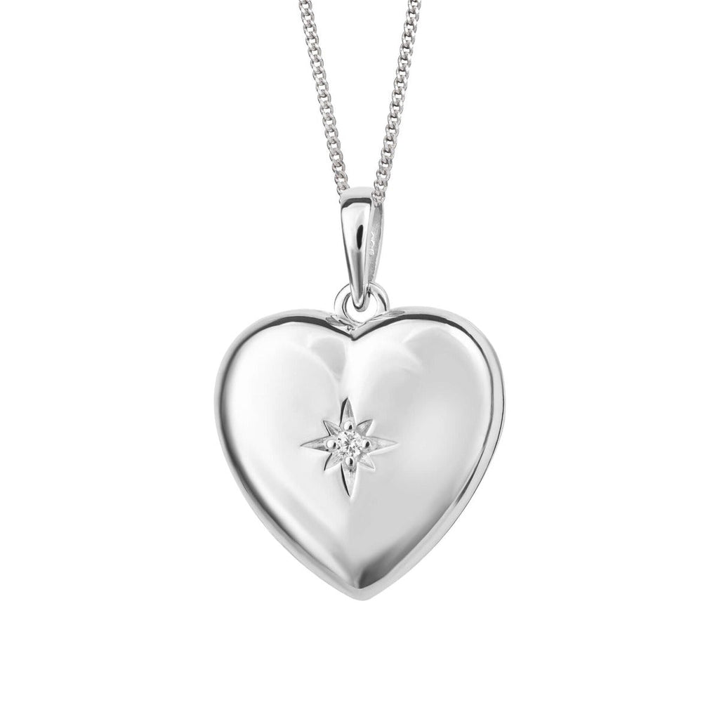 Beginnings Starburst Heart Locket Pendant