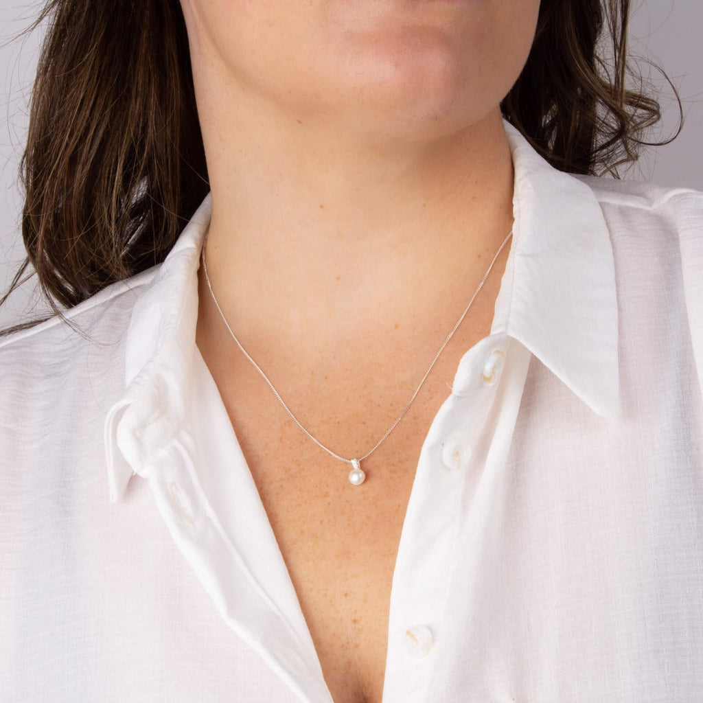 Beginnings Pearl Pendant with Pave Cubic Zirconia
