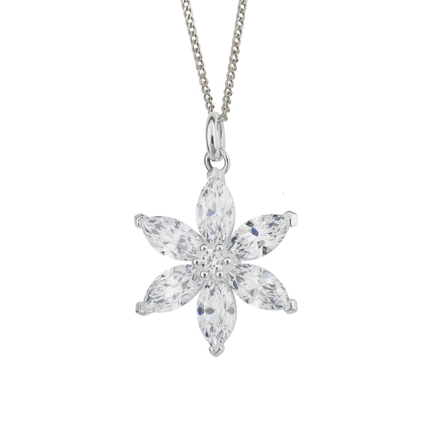 Beginnings Flower Pendant with Cubic Zirconia