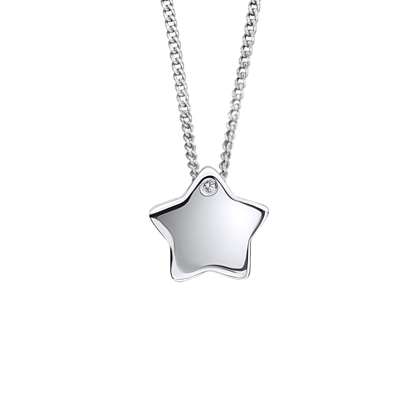 D For Diamond Pass-Through Star Pendant Charm with Diamond