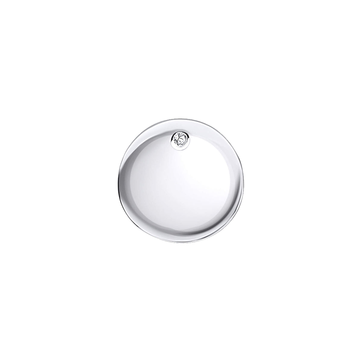 D For Diamond Pass-Through Round Pendant Charm with Diamond