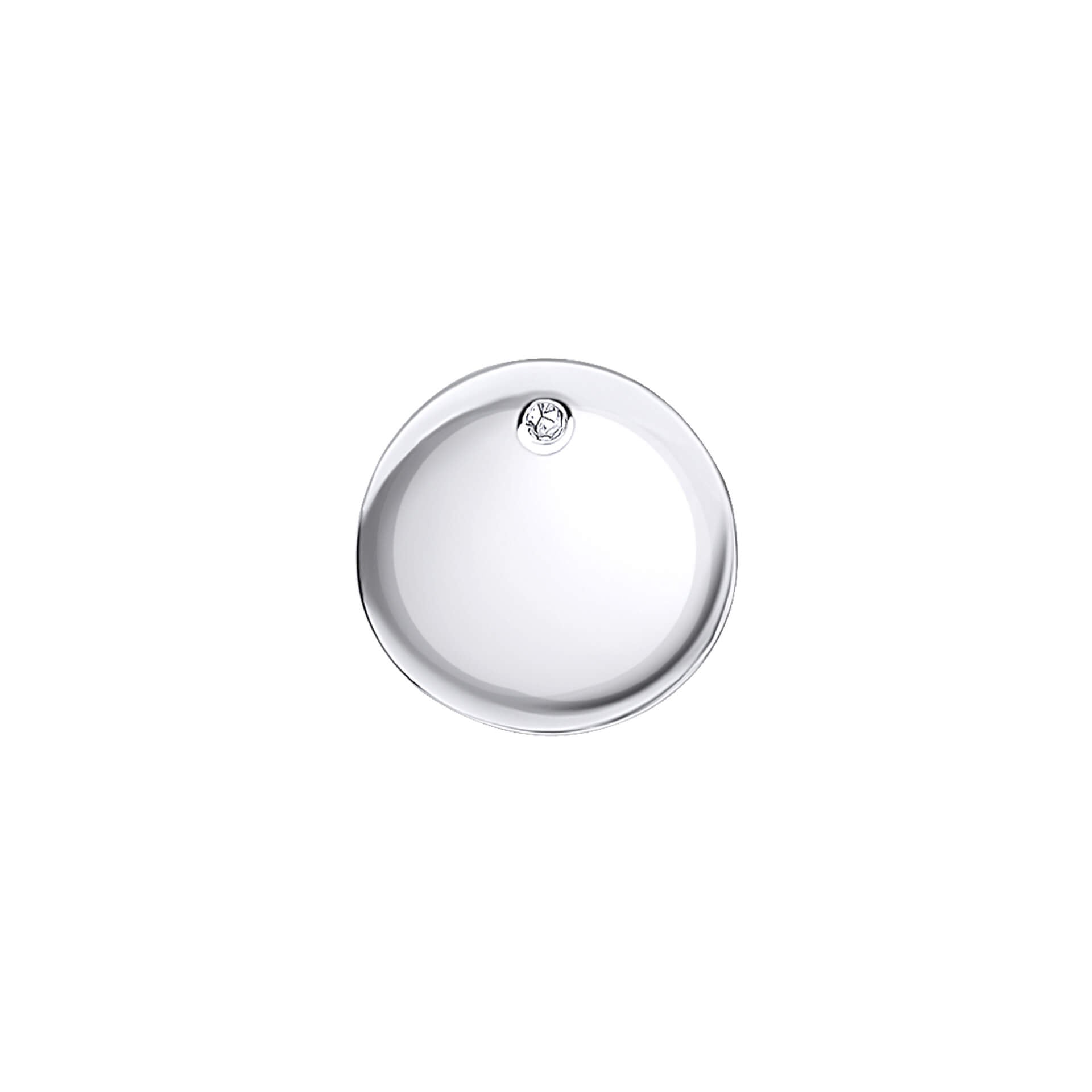 D For Diamond Pass-Through Round Pendant Charm with Diamond