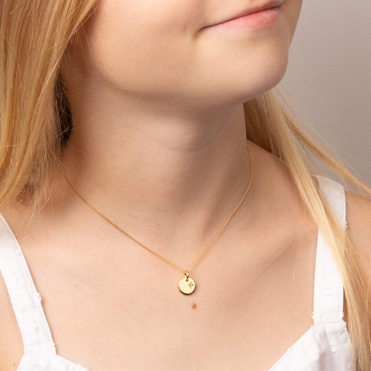 D For Diamond Round Pendant with Diamond Star