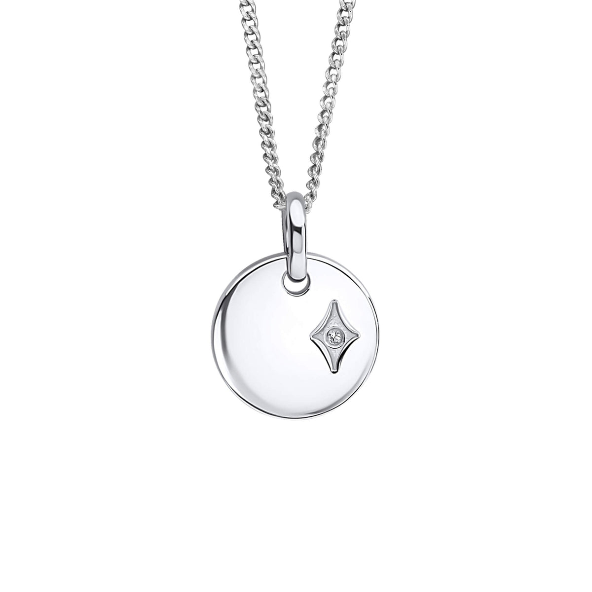 D For Diamond Round Pendant with Diamond Star