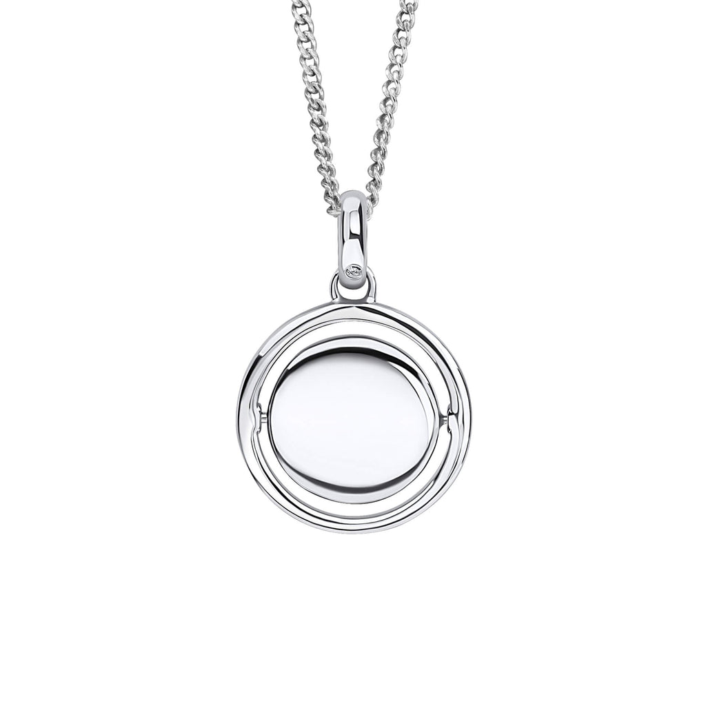 D For Diamond Round Spinner Pendant with Diamond