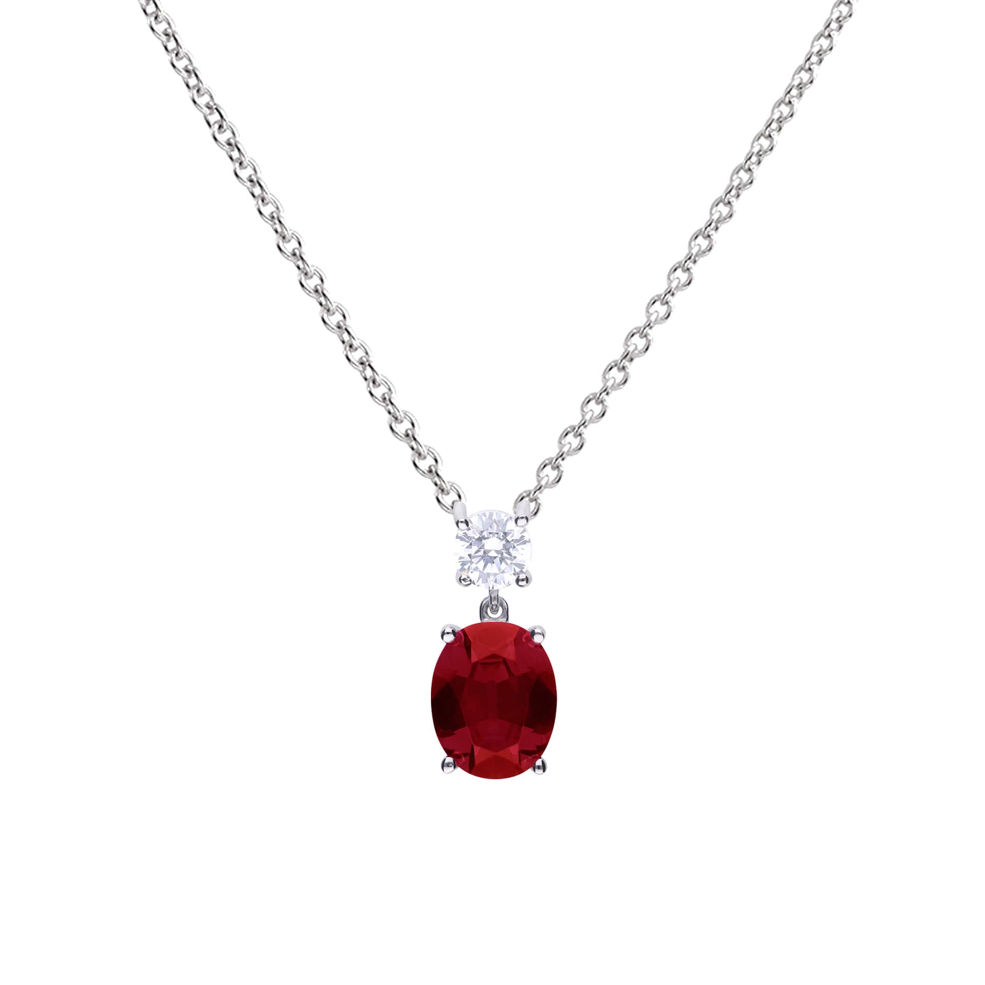 Diamonfire Oval Zirconia Drop Pendant