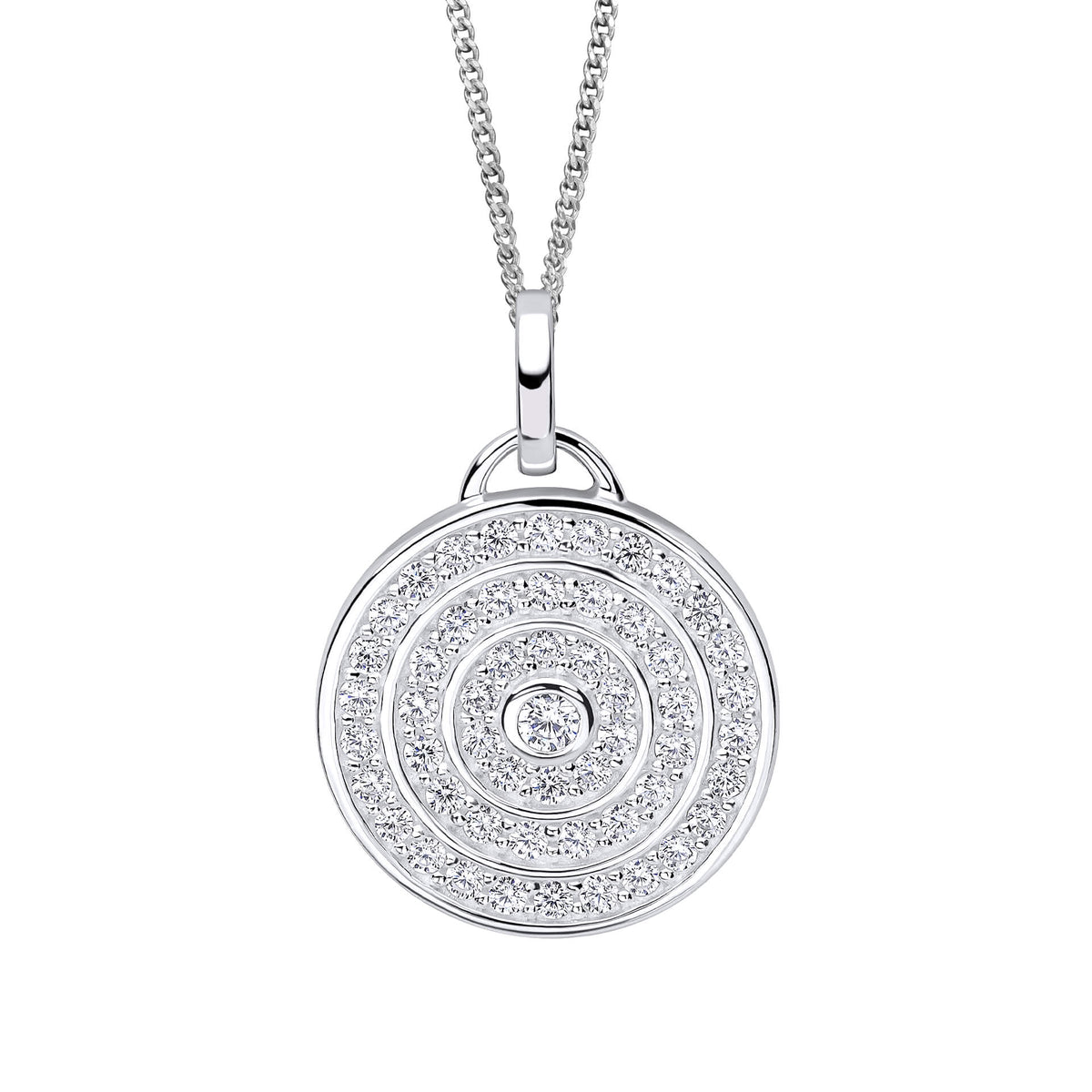 Beginnings Channel Set Circular Pendant
