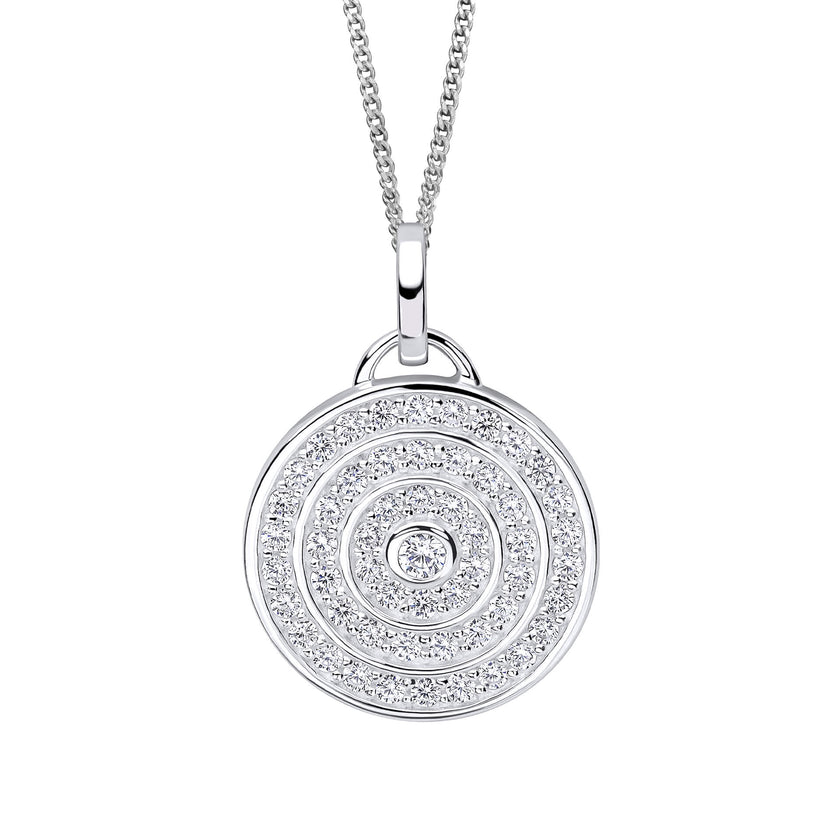 Beginnings Channel Set Circular Pendant