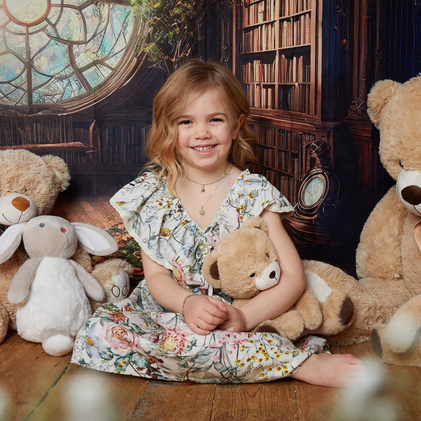 D For Diamond Pink Spinning Flower Pendant with Diamond