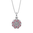 D For Diamond Pink Spinning Flower Pendant with Diamond