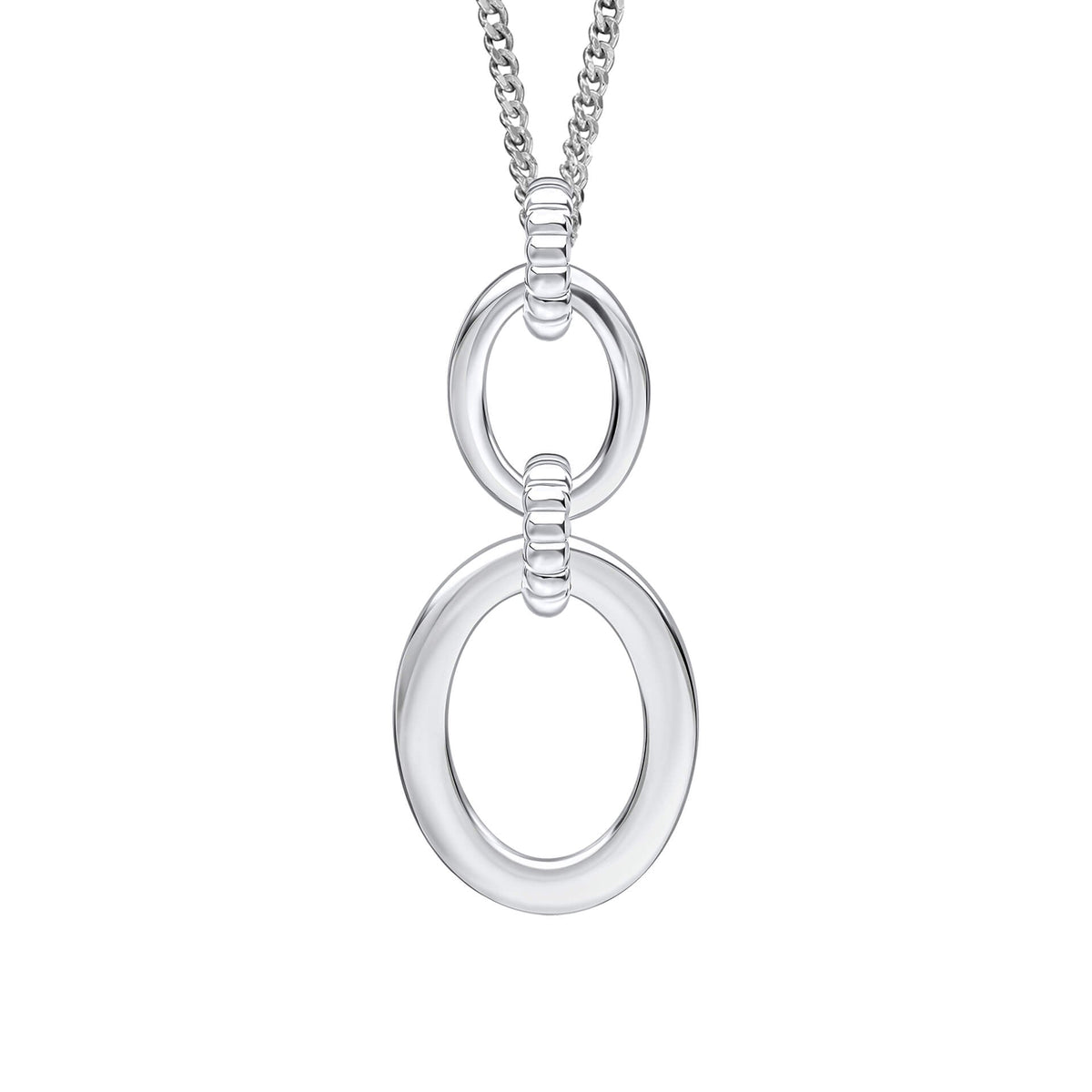 Beginnings Double Oval Drop Pendant with Textured Connection Link
