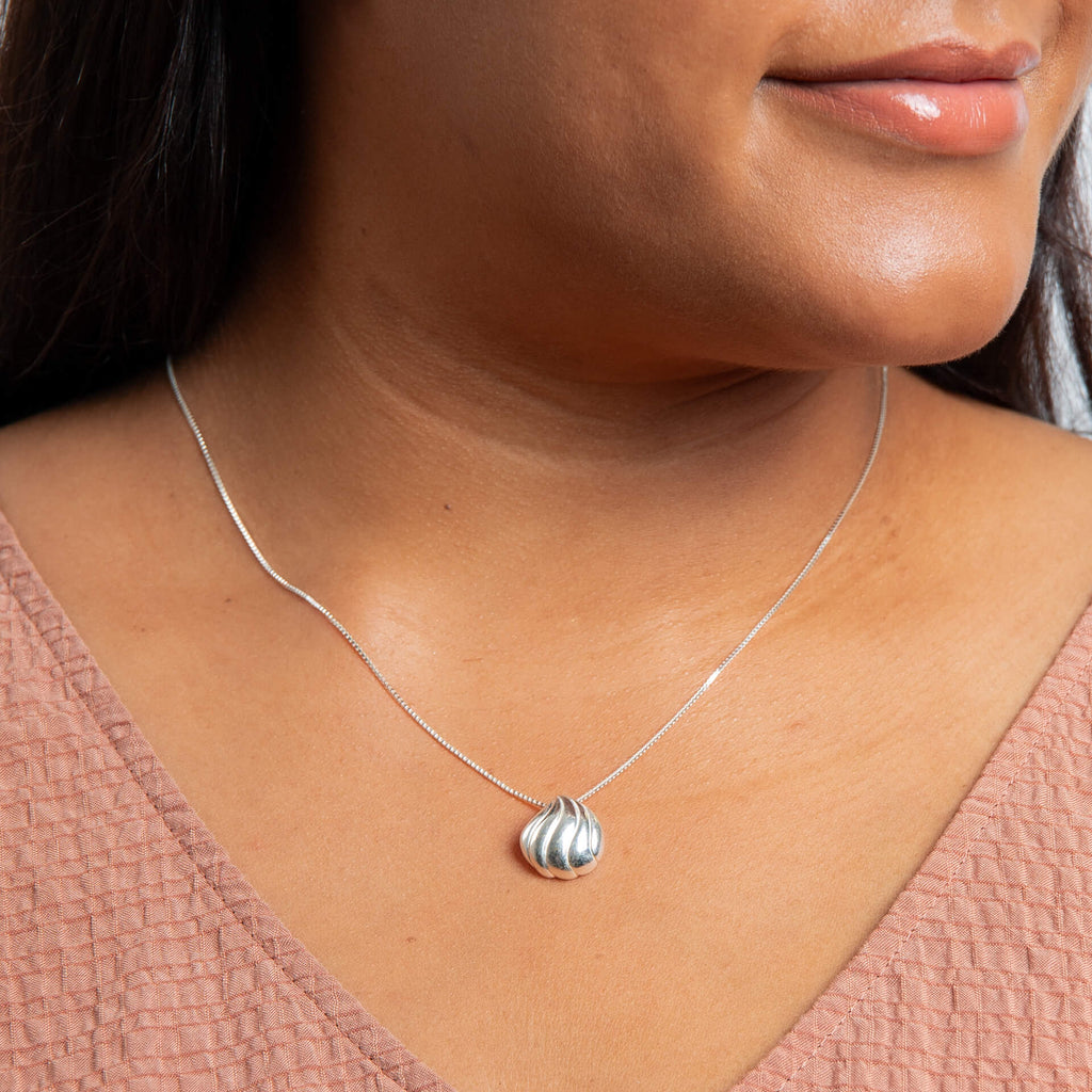 Beginnings Organic Wave Teardrop Slider Pendant