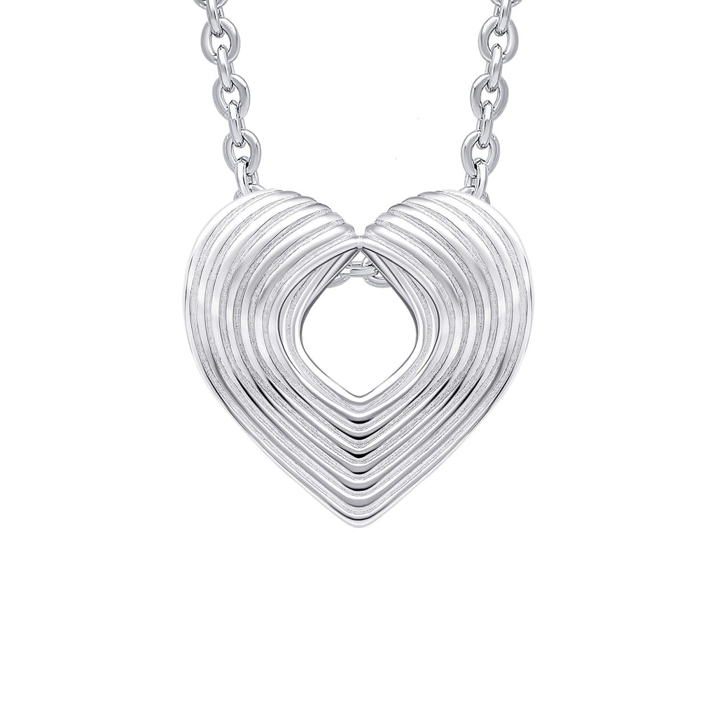Beginnings Ridged Heart Slider Pendant