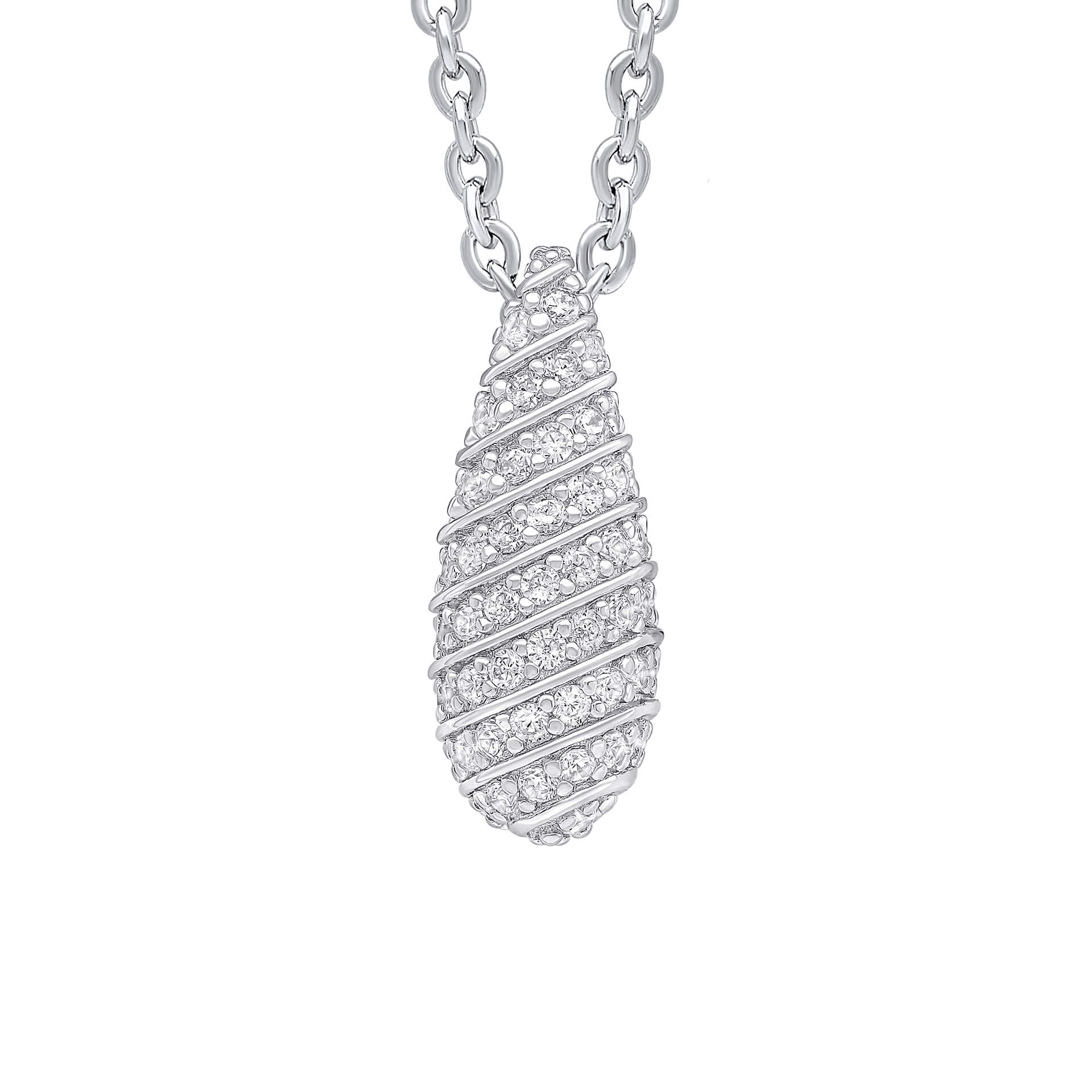 Beginnings Channel Set Droplet Pendant