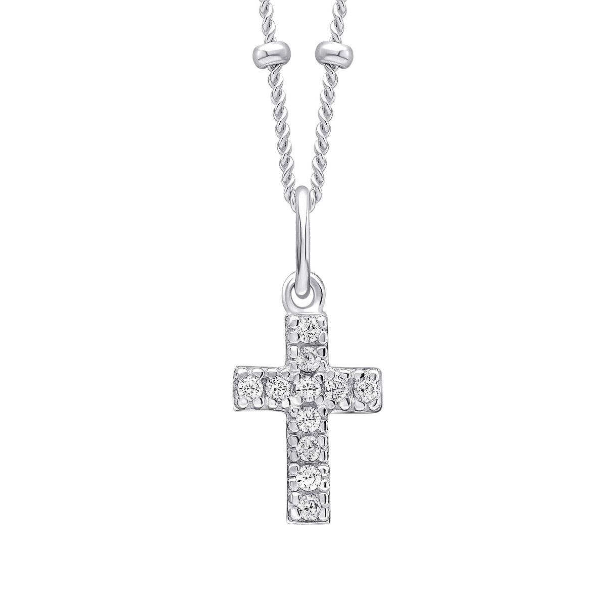 Beginnings Small Cross Pendant with Cubic Zirconia
