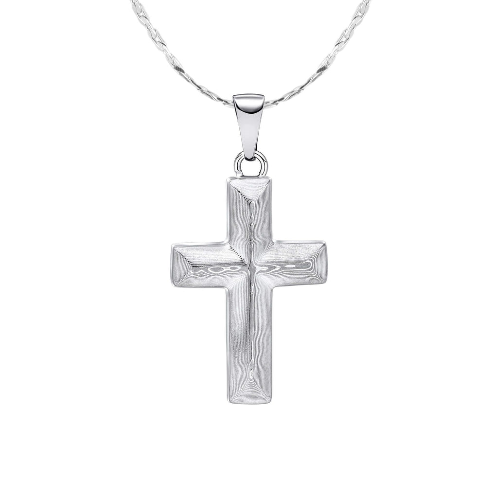 Fred Bennett Damascus Steel Cross Pendant