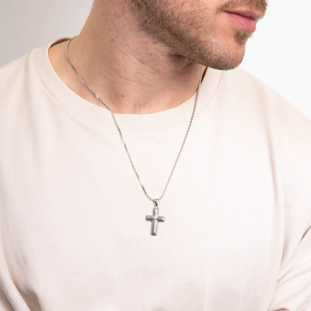Fred Bennett Damascus Steel Cross Pendant