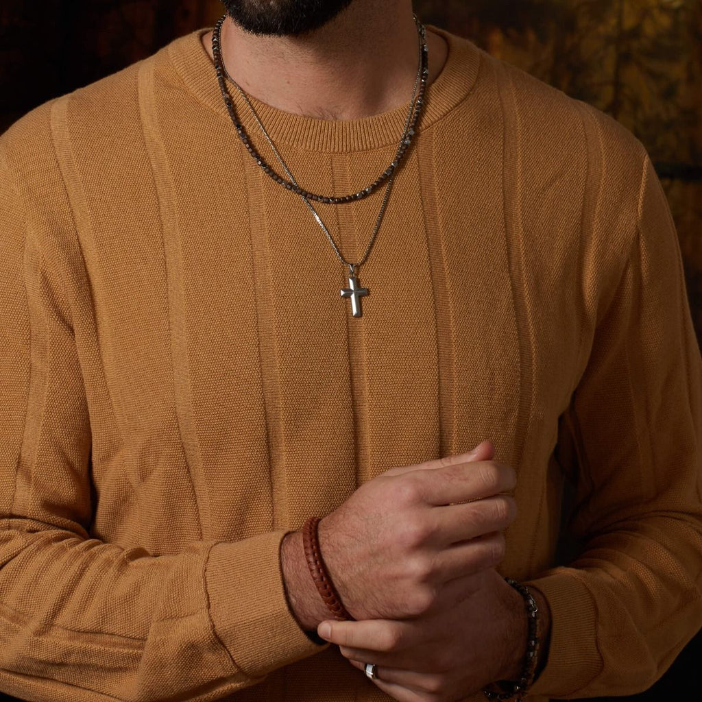 Fred Bennett Damascus Steel Cross Pendant