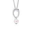 Beginnings Open Organic Oval and Freshwater Pearl Drop Pendant