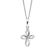 D For Diamond Organic Swirl Cross Pendant with Diamond