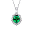 Diamonfire Anhänger mit ovalem Stein und Umrandung