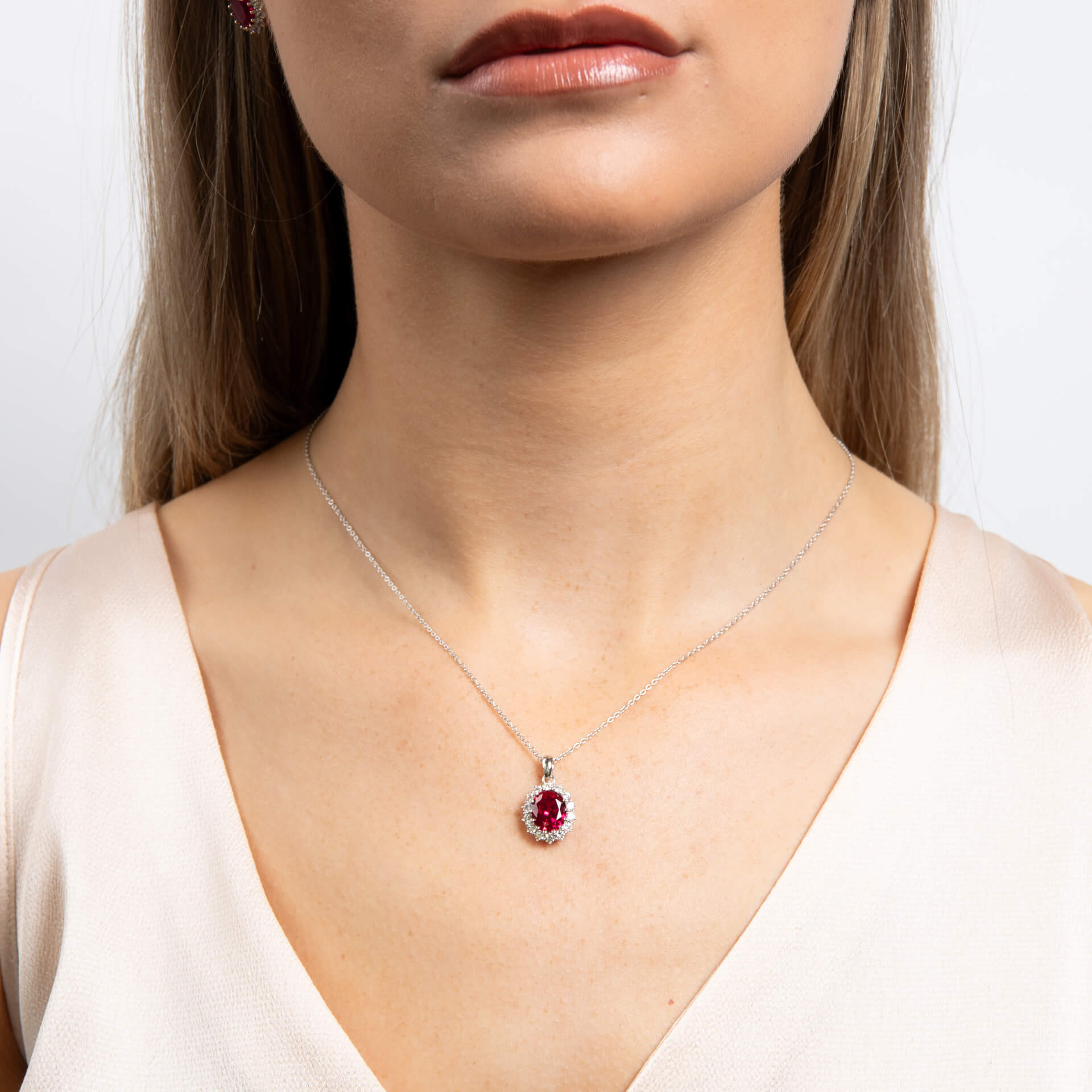Diamonfire Oval Pendant with Surround