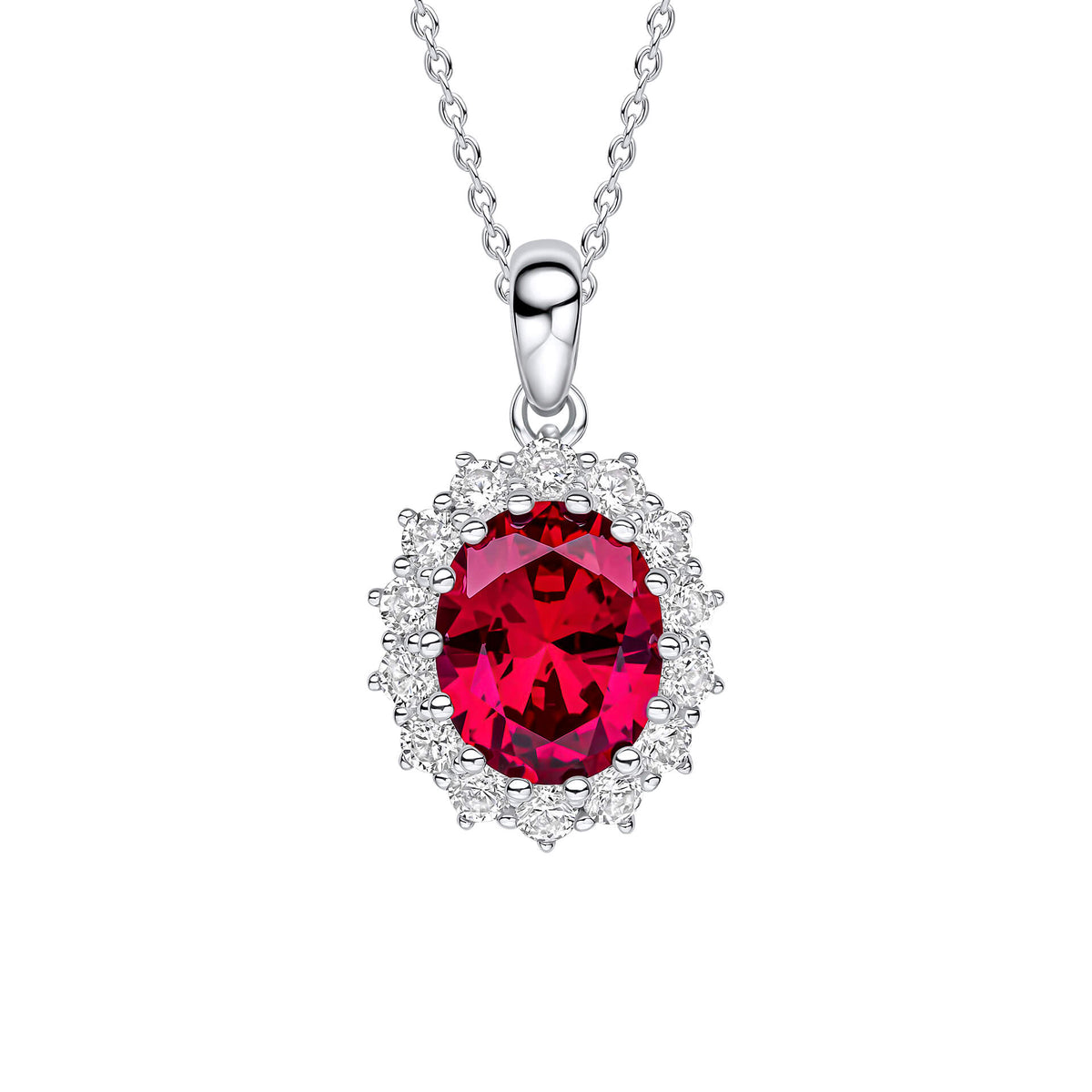 Diamonfire Anhänger mit ovalem Stein und Umrandung