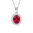Diamonfire Anhänger mit ovalem Stein und Umrandung