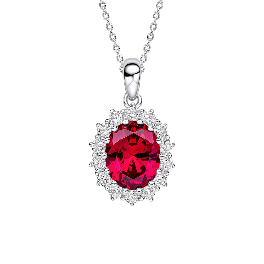 Diamonfire Anhänger mit ovalem Stein und Umrandung