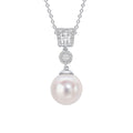 Diamonfire Zirconia and Shell Pearl Drop Pendant