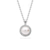 Diamonfire Muschelkernperlen- und Zirkonia-Halo-Anhänger