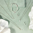 D For Diamond Pearl Station Necklace with Diamond