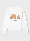 Bear Fitted Crewneck White