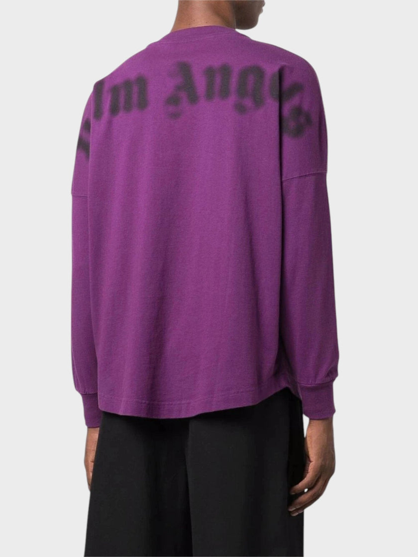 Palm Angels Blurry Logo Over Tee Purple