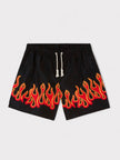 Burning Flames Print Swimshort Black